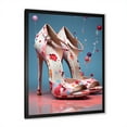 thumbnail image 2 of Designart "Mid-Century Elegant Pink High Heels III" Fashion Framed Wall Art - Glam Pink Fashion High Heels Entryway Framed Wall Art Print, 2 of 6