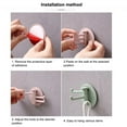 thumbnail image 2 of Toystoory Gancho para barra de toallas, colgador autoadhesivo montado en la pared, gancho doble giratorio pegajoso, accesorios de soporte sin Organizadores de utensilios de cocina gris 5 piezas, 2 of 6