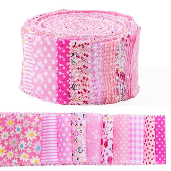 Acolchado GQIRIL de algodón rosa con tiras de tela, 50 unidades, 39 cm