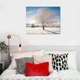 thumbnail image 4 of JEUXUS  Winter Landscape Canvas Art Snow Tree Wall Art Winter Forest Tree Pictures Snowy Sunset Canvas Prints Framed Ready To Hang, 4 of 4
