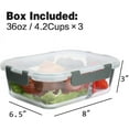 thumbnail image 6 of 5-Pack 36 Oz, Glass Meal Prep Containers 2 Compartments, Portion Control Airtight Glass Food Storage Containers with Locking Lids, Microwave, Oven, Freezer and Dishwasher, 6 of 8