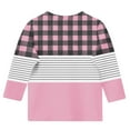 thumbnail image 5 of CLOISE Kids 3/4 Sleeve Shirts Boys Girls Youth Crew Neck Tops Striped Casual Fashion Fall Winter Clothes Pink 3-14T, 5 of 5
