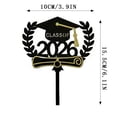 thumbnail image 3 of Class of 2026 Glitter Cake Topper – Congrats Grad Cap Pick for High School and College Graduation – 2026 Graduation Party Supplies for Cake and Dessert Decorations, 1 PCS (Black-2), 3 of 7