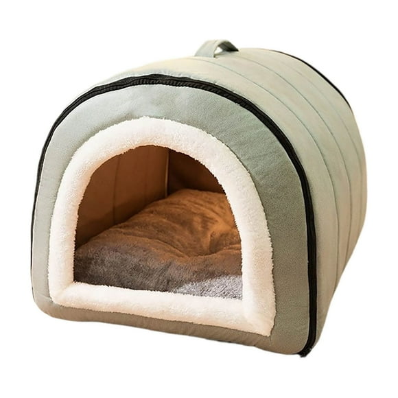 Warm Deep Sleeping Orthopedic Cat Bed Enclosed Indoor Tent with Removable Washable Cushion for All Seasons Universal Pet
