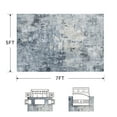 thumbnail image 4 of VUNATE 5'x7'Rugs for Living Room Washable Rugs Modern Abstract Area Rug Neutral Indoor Carpet Soft Rugs for Bedroom Office Dining Room Kitchen Laundry Room Accent Rug Modern Home Decor Blue, 4 of 7