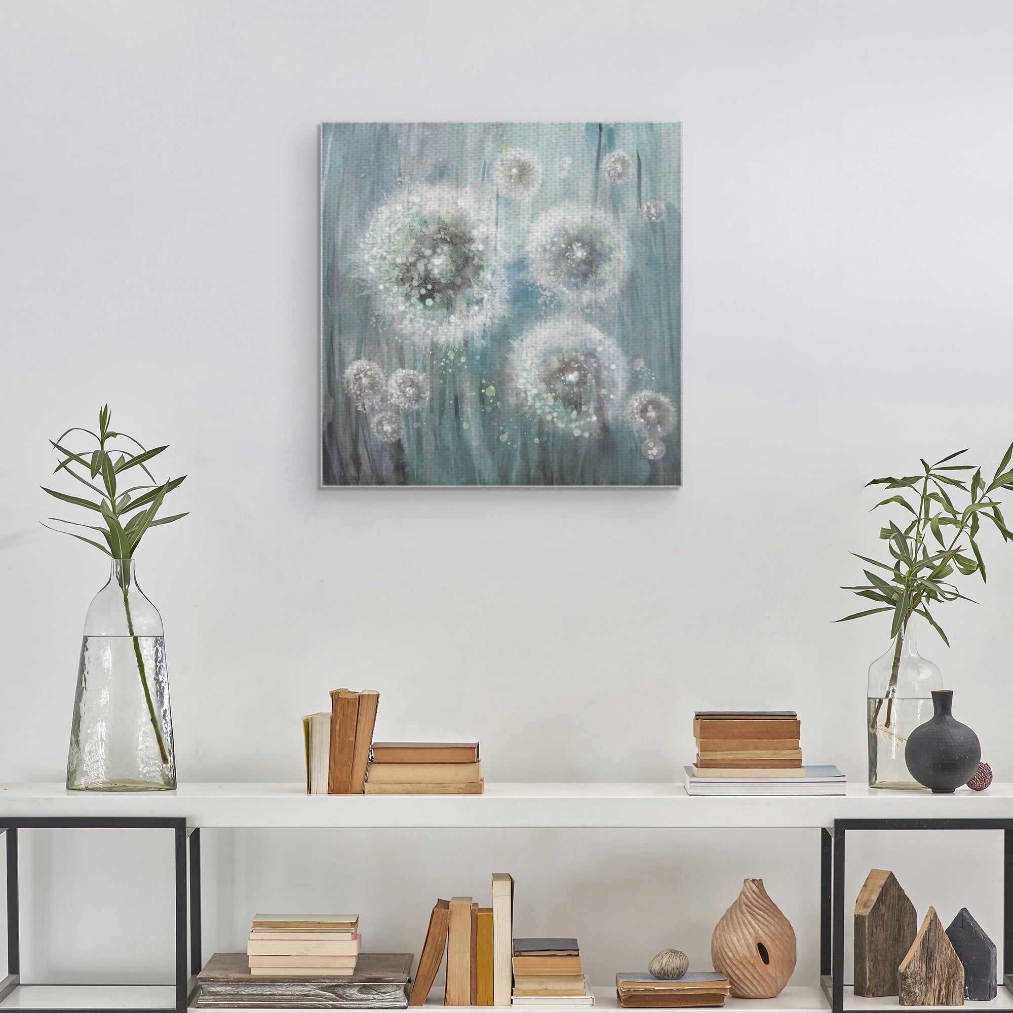 Masterpiece Art Gallery Dandelion Dream Blue By Studio Arts Canvas Art Print 24" x 24"