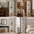 thumbnail image 5 of Huisenitre 6-Tier Tall Narrow Bookshelf, Slim Bookcase for Bedroom, Small Spaces, White, 5 of 9