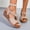 Khaki, variant on Womens Low Heel Wedge Sandals Elastic Ankle Strap, Fashion Sandals with Metal Buckle, Summer Open Toe Comfortable Shoes Sky Blue Women Sandal
