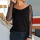 thumbnail image 1 of Camiseta con diamantes de imitación brillantes para mujer, Tops informales, pulóver de manga larga con estampado de mariposa en forma de corazón, 1 of 5