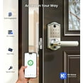 thumbnail image 3 of Veise Fingerprint Smart Lever Lock - APP Control, Keypad Door Lock with Handle, Keyless Entry for Front Door and Bedroom, Electronic Digital Knob, Remote Grant, IP55 Weatherproof, Satin Nickel, 3 of 9