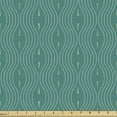 thumbnail image 1 of Abstract Upholstery Fabric by the Yard, Geometric Vertical Wavy Lines Little Spots Modern Monochrome Graphic, Decorative Fabric for DIY and Home Accents, Teal Pale Orange Cream by Ambesonne, 1 of 5