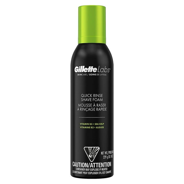 Espuma de afeitar Gillette Labs Quick Rinse, ligera, 240 ml, para hombre