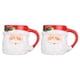 thumbnail image 1 of FELTECHELECTR 2 tazas de cerámica navideñas creativas con forma de Papá Noel, color rojo, 1 of 6