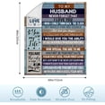 thumbnail image 4 of Birthday Gifts for Husband, To My Husband Fathers Day Blanket Gifts 60"x80", Husband Gifts from Wife, Best Husband Ever Gifts for Him, Husband Gifts for Christmas Valentine Wedding Anniversary, 4 of 6