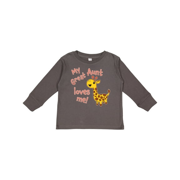Inktastic My Great Aunt Loves Me- Cute Giraffe Boys or Girls Long Sleeve Toddler T-Shirt