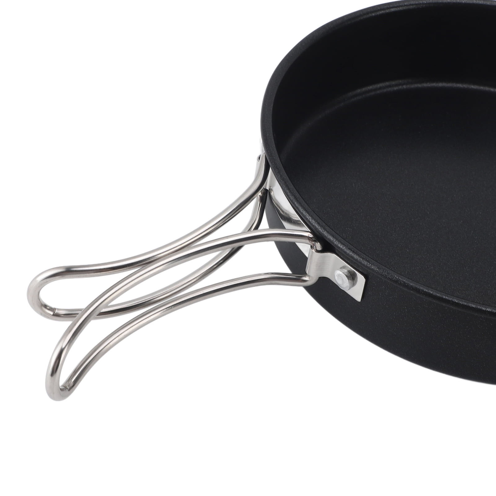 M Buder Camping Cookware Set Stainless Steel Pot Pan Kettle Kit Portable Lightweight Outdoor Cooking Set for Travel Backpacking Hiking Picnic 4 Pieces