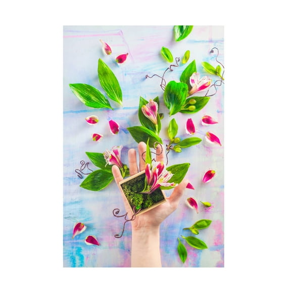 Canvas Wall Art - Dina Belenko 'Hand Full Of Spring' Wall Art for Living Room, Bedroom, or Office Décor by Trademark Fine Art - 12 x 19 Inches