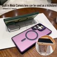 thumbnail image 2 of for Samsung Galaxy S25 Ultra Case, [Compatible with MagSafe] Built in Kickstand Shockproof Frost Clear Matte Soft GEL Cover Magnetic Metal Stand Phone Case for Woman for S25 Ultra 6.9", Clear, 2 of 9