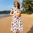 thumbnail image 4 of Kdxio Robe T-Shirt Décontractée à Imprimé Champignon Rouge pour Femmes, Manches Courtes d'Été avec Poches, 4 of 6