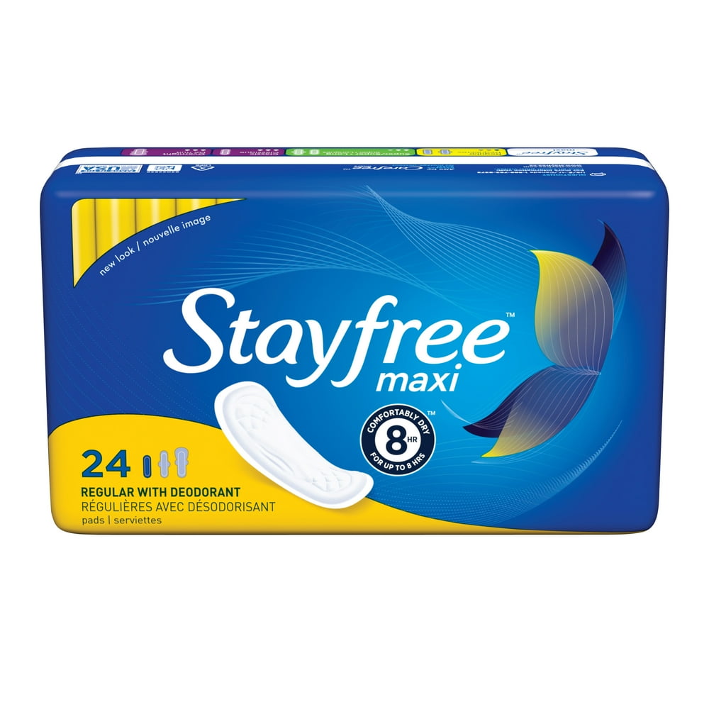 Stayfree Maxi Pads with OdorLocking Deodorant (Without Wings), Regular