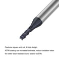 thumbnail image 3 of Uxcell 2mm Dia 4mm Shank HRC45 Carbide AlTiN Coated 4 Flute Square Nose End Mill, 3 of 6