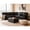 black, variant on Ellesophas Living Room 109" Manual PU Leather Reclining Sectional Sofa with Footrest, Storage Console & 2 Cup Holders, Black