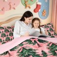 thumbnail image 5 of Manfei Vintage Santa Claus 7 Pieces Full Size Bedding Sets,Merry Christmas Full Size Bed in a Bag,Pink Reversible, 5 of 7