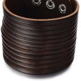thumbnail image 3 of Pulsera Ancha de Cuero para Hombre y Mujer, Pulsera Envuelta, Cuero Genuino Negro, con Botones automáticos, 3 of 5