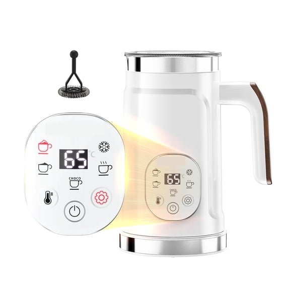 5-in-1 Milk Frother with LED Touch Screen  Hot & Cold Foam Maker for Lattes, Coffee & More