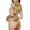 Vintage Floral, variant on Vintage Vinyl Record Womens One Piece Swimsuits Modest Tummy Control Bathing Suits Lace Up Slimming Swim Suit-Small