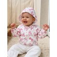 thumbnail image 5 of RUINIXCW Toddler Baby Girl Fall Jacket with Pockets Casual Strawberry Bow Floral Print Zip Up Hooded Long Sleeve Coat, 5 of 8