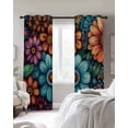 thumbnail image 4 of Spring Flowers Blackout Curtains for Bedroom Living Room Darkening Curtains 54 Inch Long Country Chic Colorful Floral Plants Short Curtain for Small Window Treatment Grommet Drapes 52"x54"x2, 4 of 9