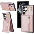 thumbnail image 4 of Samsung Galaxy S22 Ultra 5G Phone Case for Women with Card Holder,Samsung S22 Ultra Case Wallet Crossbody Lanyard with Strap,Credit Card Slots Kickstand Case with Ring Holder,6.8 Inch,Rosegold, 4 of 14