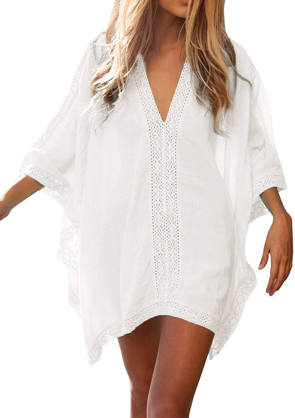 Cute Swimsuit Cover Ups for Women Bathing Suit V Neck Swimwear Swim