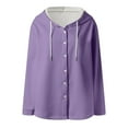 thumbnail image 5 of GaThRRgYP Stylish Ladies Winter Soft Jacket Autumn,Women's Solid Color Long-sleeved Long-sleeved Hooded Casual Coat Purple XL, 5 of 5