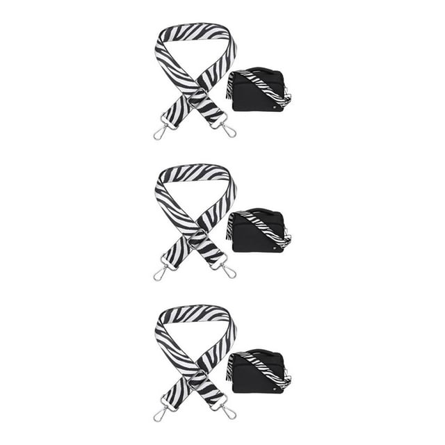 ZheElen Sling Bag Strap Durability And Exquisite Craftsmanship Direct Replacement Strap Replacement Black and White 3Set