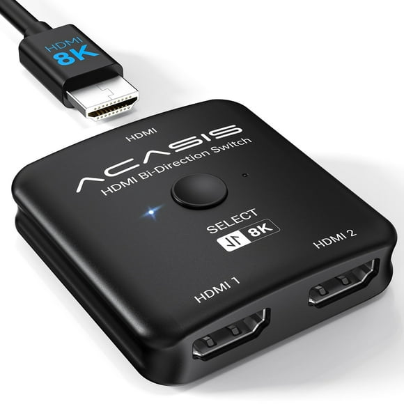ACASIS HDMI 2.1 Switch Splitter, 4K@120Hz 8K@60Hz Bidirectional HDMI Switcher 2 in 1 Out, HDMI Splitter 2 in 1 Out, HDMI Switcher Selecter for PS5/4/3 Blu-Ray Xbox Roku Apple Sony TV Fire Stick