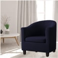 thumbnail image 2 of 2 Pieces Tub Chair Covers for Armchairs,Spandex Jacquard Checked Pattern Tub Chair Slipcovers,Stretch Tub Chair Slipcover Furniture Protector Cover Sofa Slipcover for Tub Chair (Navy,1), 2 of 7