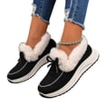 thumbnail image 6 of NexTorq Women's Winter Shoes Fuzzy Lined Warm Slip-On Boots with Bow Thick Sole Moc Toe Cozy Cold Weather Footwear for Walking and Everyday Comfort Wear Black US-7.5 (EU-40), 6 of 7