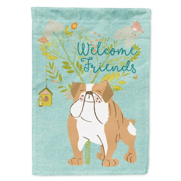 Carolines Treasures BB7602GF Welcome Friends English Bulldog Flag Garden Size  Small multicolor
