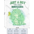 thumbnail image 5 of Dinosaur Blanket for Boys Dinosaur Gifts for Boys - Just A Boy Who Loves Dinosaurs - Lightweight Soft Cozy Flannel Throw Blanket Suitable for Sofa Bed Blankets 40X50 Inch for Small Kids Blanket, 5 of 6
