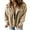 A Khaki, variant on EVALESS Hooded Jacket for Women Plaid Flannel Shacket Long Sleeve Button Down Fleece Shirt Plus Size Coats Outerwear Khaki