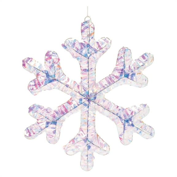 Melrose LED Lighted Snowflake Ornament Christmas Wall Decoration - 19" - Set of 2