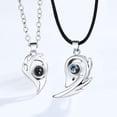 thumbnail image 3 of Couple Collier Coeur Simple: 2pcs 100 Langue Collier Collier Charm Collier, 3 of 10
