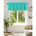 thumbnail image 6 of Aqua Green Valances for Windows Green Solid Color Valance Rod Pocket Light Filtering Short Window Treatments Curtains for Kitchen Bathroom Living Room Bedroom, 1 Panel, 60 x 18 Inch, 6 of 7
