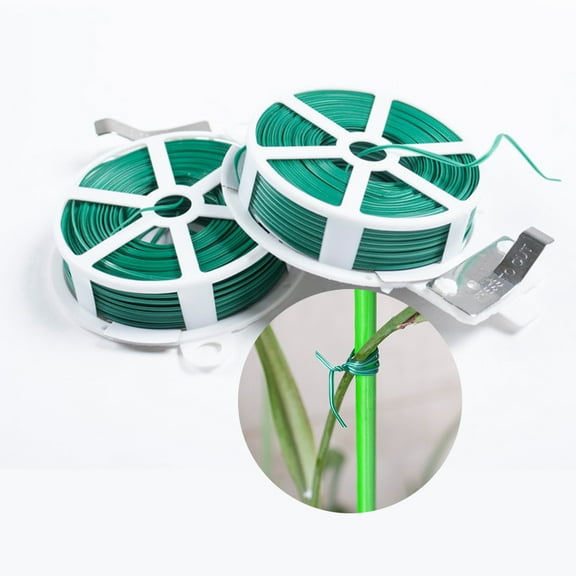 Supvox Heavy Duty Wire Tie Green Plastic Coated Iron Wire 1Pack for Daily Organization