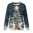 thumbnail image 4 of Womens Christmas Sweatshirts Graphic Tops Christmas Tree Pullover Shining Light Sweatshirts Santa Claus Outfits Snowman Tees Trendy Casual Garments, 4 of 4