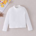 thumbnail image 4 of Gibobby Blusas De Manga Larga Para Niños Otoño Invierno niños pequeños niñas camisa de manga larga Color sólido acanalado camisa Tops prendas de vestir para niños ropa 3 uds(Blanco, 3-4 Años), 4 of 5