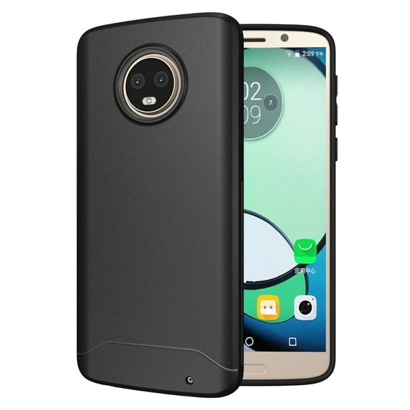 TUDIA for Motorola Moto G6 Plus Phone Case, [ARCH S] Slim Tough Non-Slip Heavy Duty Case Cover (Black)