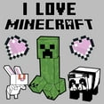 thumbnail image 2 of Women's Minecraft Love and Mobs  Graphic Tee Athletic Heather 2X Large, 2 of 4